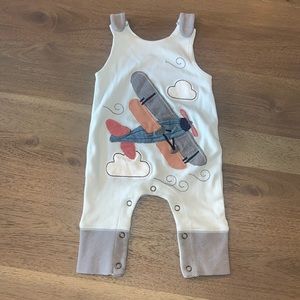 L’oved Baby 3-6 Month Organic Airplane Romper